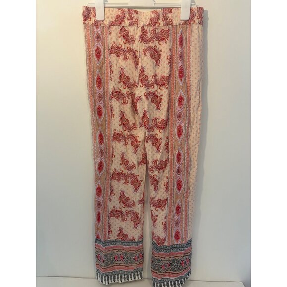 Bohemian Lucy & Laurel Size Large Paisley Print‎ Pants With Elastic Waist - Picture 5 of 8